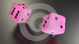 Furry Pink Dice rolling