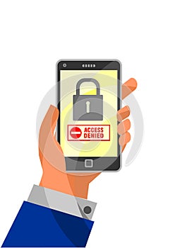 Mobile Security concept: Access Denied on smartphone.
