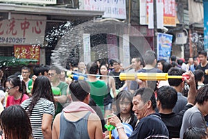 People celebrating Songkran