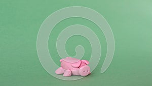 Plasticine pig stop motion animation