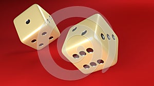 Rolling Dice pair red background