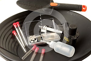 Together of tools for gold washing
