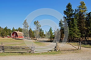 Vintage red barn ranch
