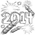 2014 New Year's fireworks vector