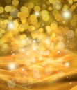 Abstract Christmas Gold Satin ...