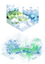 Abstract Cubic Background, Vec...