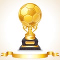 Abstract Golden Soccer Trophy....