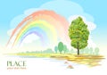 Abstract Rainbow And Tree Back...