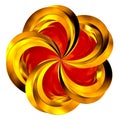 Abstract Shiny Golden Object