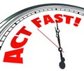 Act Now Clock Time Urgency Action Required Limited Offer