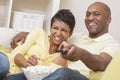 African American Couple Watching Television