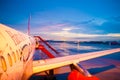 AirAsia Airbus plane at sunset