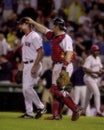 Alan Embree and Jason Varitek, Boston Red Sox.