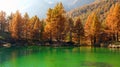 Alpine Lake In Autumn, Breuil-...