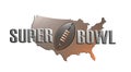American football super bowl map