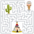 American Indians Maze for Kids