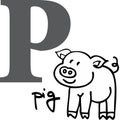 Animal Alphabet P (pig)