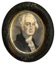 Antique Print, President George Washington Painting Isolated