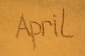 April  in the sand