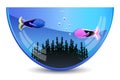 Aquarium with fishes illustration of Royalty Free Stock Images