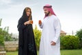 Arabian couple relaxing & drinking tea Stock Images