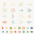 Arrow Sign Icon Set Doodle Han...