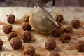 Artisanal truffle balls and sieva