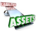 Assets Vs Liabilities Balance Scale Net Worth Money Wealth Value