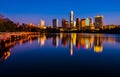 Austin central texas skyline cityscape Town Lake Mirror Reflection