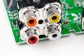 Av plug red yellow white and orange Royalty Free Stock Photos