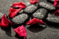 Background Spa. Black Stones A...