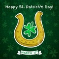 Background for St. Patricks Day with horseshoe, ve