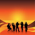 Band Silhouette And Background
