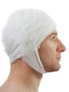 Bandage on wound head