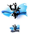 Basketball Silhouettes Abstrac...