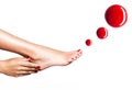 Beautiful Female Feet With Red...