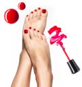 Beautiful Female Legs With Red...