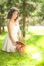 Beautiful Girl On Picnic On Na...