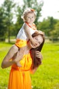 Beautiful Mom And Baby Outdoor...