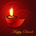 Beautiful shiny happy diwali diya colorful hindu f