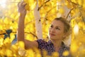 Beautiful Woman In Autumn Park