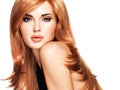 Beautiful Woman With Long Stra...