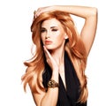 Beautiful Woman With Long Stra...