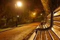 Bench In The Park At Night