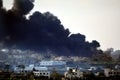 Black smoke over Gaza Strip