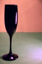 Black Wine Glass Pink Gray Background