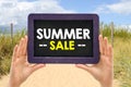 Blackboard with summer sale