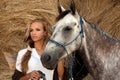 Blondie Girl And Horse