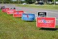 Blue and red Election vote sign voting for Rick Scott for Florida Governer