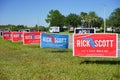 Blue and red Election vote sign voting for Rick Scott for Florida Governer